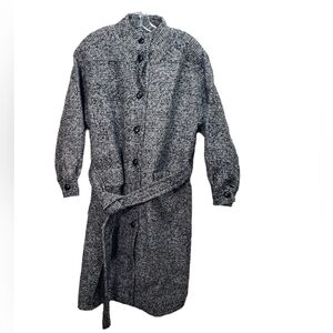 THE KOOPLES Black/Grey Wool Coat | Medium